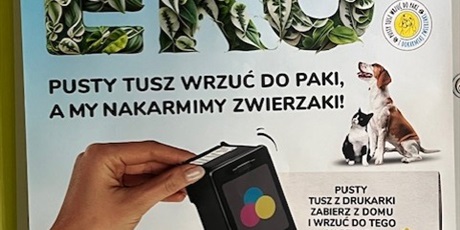 Podziękowanie za udział w zbiórce proekologicznej "Tusz do paki".